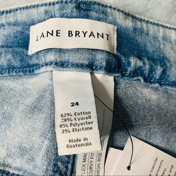 Lane Bryant Curvy Fit Acid Wash Pedal Jeans NWT - Picture 6 of 6